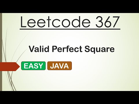 Leetcode 367 Valid Perfect Square Java Binary Search