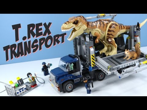 LEGO Jurassic World Fallen Kingdom T. rex Transport Speed Build 2018