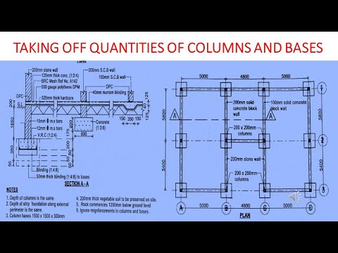 HOW TO QUANTITIFY COLUMNS AND BASES|TAKING OFF|SUBSTRUCTURE|MEASUREMENTS