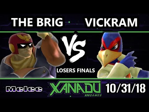S@X 274 SSBM -  The Brig (Captain Falcon) Vs.  Vickram (Falco) - Smash Melee Losers Finals