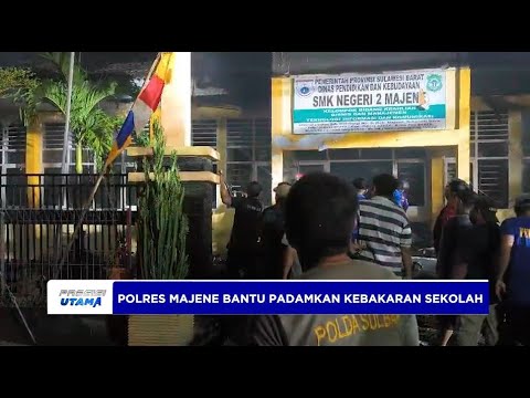 POLRES MAJENE BANTU PADAMKAN KEBAKARAN SEKOLAH