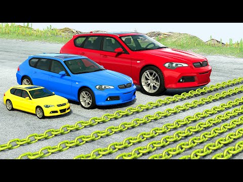 Big & Small Cars vs Numerous Chains ✅ BeamNG.Drive | GipsoCartoon