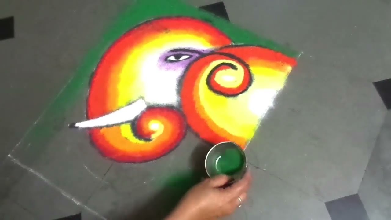 best ganesh chathurthi festival rangoli design by latest rangoli design