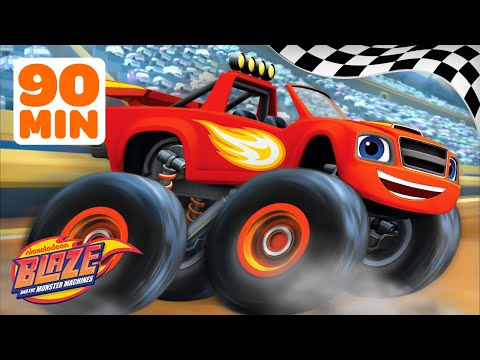 90 MINUTES of BLAZING Races w/ AJ, Crusher and More! 🚗💨 | Blaze and the Monster Machines