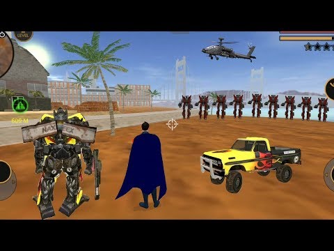 Vegas Crime Simulator - (Transformer Truck AND SuperHero Fight 🪐 Red Car Robot) Android Gameplay HD