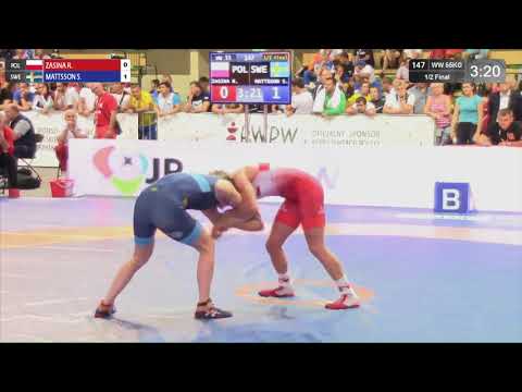 1/2 WW - 55 kg: R. ZASINA (POL) v. S. MATTSSON (SWE)
