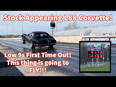 Stock Appearing L88 Corvette Goes 9.17 148 MPH!  HUGE Improvement First Time Out FAST Racing Series