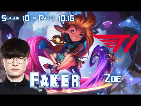 T1 Faker ZOE vs YONE Mid - Patch 10.16 KR Ranked