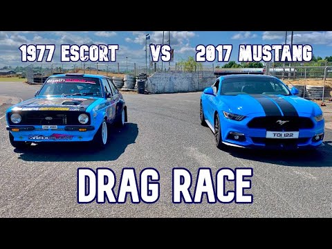 2017 MUSTANG vs 1977 ESCORT - DRAG RACE!