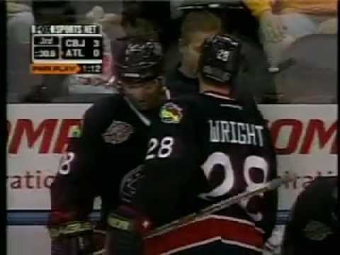 Tyler Wright Hat Trick 3/16/01 Blue Jackets Vs Thrashers