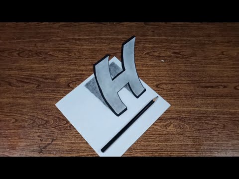 how to draw 3d letter h | awesome trick art | simple drawing tutorial