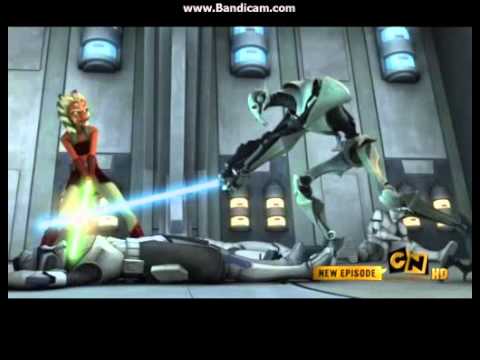 Ahsoka captured by General Grievous and R3-S6 (Goldie)
