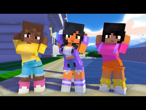 SUPER IDOL APHMAU FRIENDS AMANDA THE ADVENTURER AND DORA THE EXPLORER - MINECRAFT ANIMATION #shorts