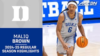 Maliq Brown 2024-25 Regular Season Highlights | Duke Forward