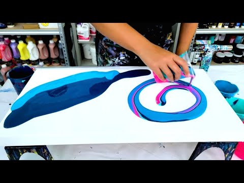 Cotton Candy Swirl ~ Wunderschöne und helle flüssige Acrylfarben ~ Abstrakte Malerei