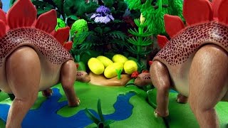 Stegosaurus Song - Dinosaur song for kids - 5 Stegosaurus eggs hatching - Playmobil Dinos