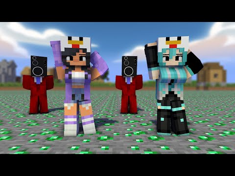 gomy gomy super idol aphmau and miku, aaron and cg5 grimace - minecraft animation #shorts