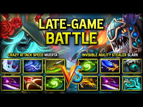 EPIC LATE-GAME BATTLE Between Crazy Attack Speed Muerta Vs. Invisible Agility Stealer Carry Slark