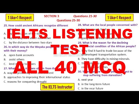 IELTS Listening test long MCQ