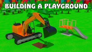 Amazing Construction Vehicles Build a Kids’ Park! 🌟  Fun Learning Animation