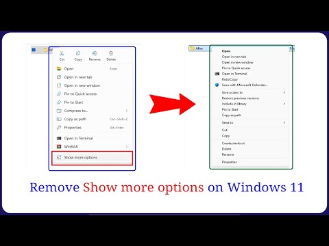 How to Remove "Show more options" on  windows 11  for a Better Right-Click Menu