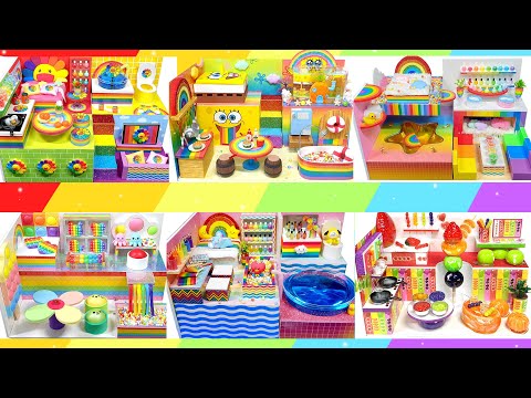 #how  DIY Miniature Rainbow Board House Collection♥Rainbow Spongebob♥POP IT♥KaiKai KiKI ♥Tanghulu~