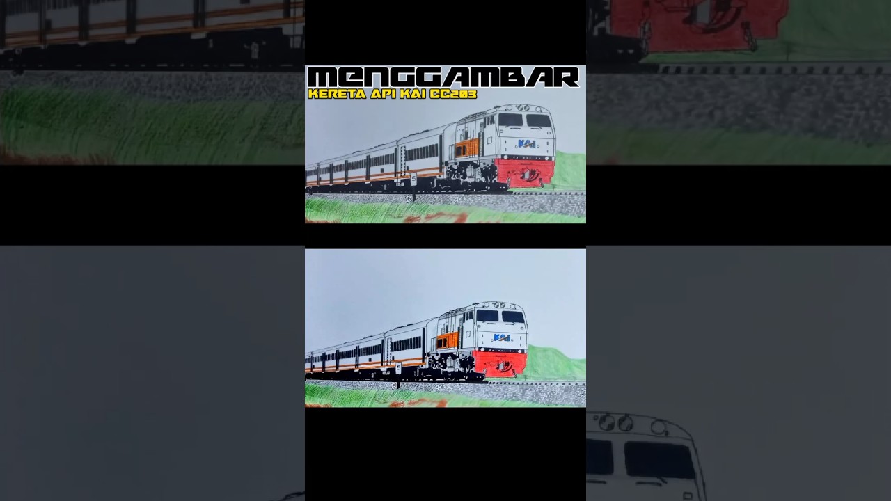Menggambar Kereta Api KAI cc203 #menggambar #keretaapiindonesia #ptkai #shorts