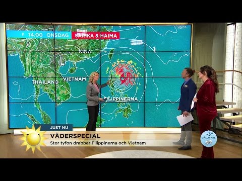 Tyfon drabbar Filipinerna och Vietnam - Nyhetsmorgon (TV4)