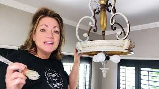 She Paints - Just painting a quick project! Quick and easy chandelier transformation!!