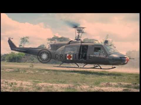 A MEDEVAC helicopter with wounded soldiers of 2nd Battalion, 14th Infantry, 1st B...HD Stock Footage