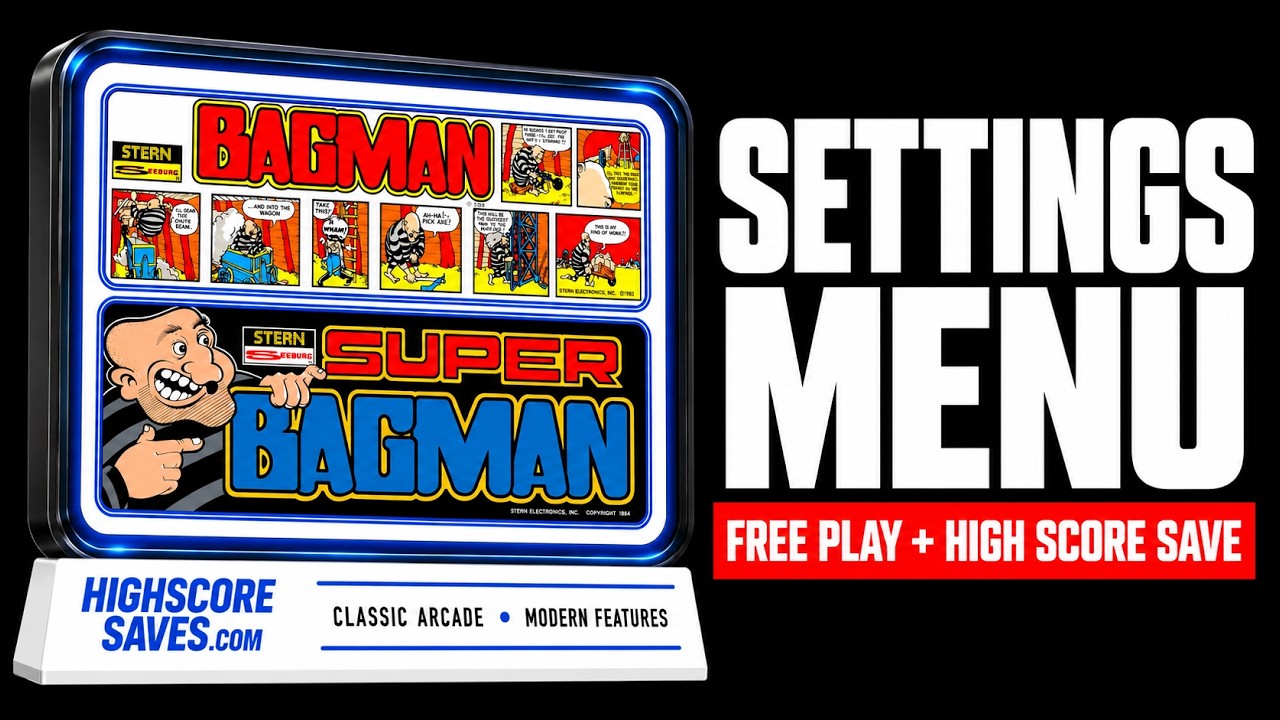 Bagman & Super Bagman Multigame settings menu video guide