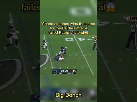 Raiders defeat the Patriots after Chandler Jones scores off a failed lateral! #shorts