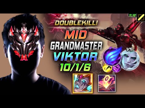 GrandMaster Viktor MID vs Viego - 천상계 미드 빅토르 템트리 룬 리안드리 난입 ビクター Виктор 机械先驱 維克特 - LOL KR 11.12