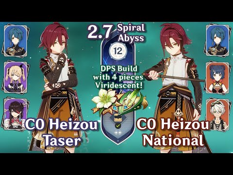 C0 Shikanoin Heizou Taser & National Showcase - Spiral Abyss Floor 12 9 Star - Genshin Impact 2.8