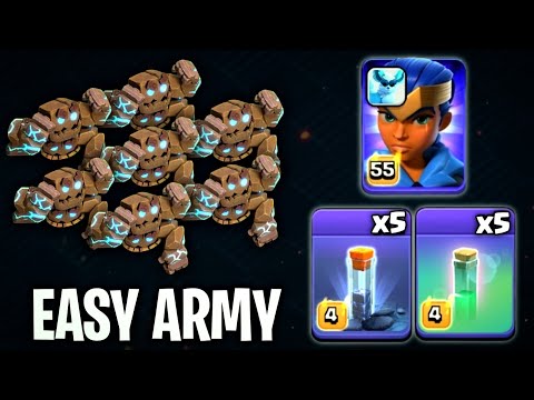 Rc Charge + x5 invisible + x5 Totam Spell With Meteor golem Spam Is Easy and Strong strategy!