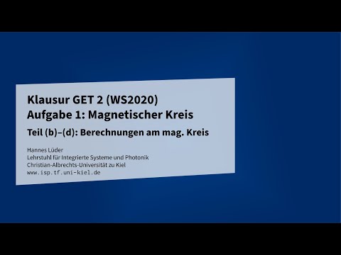 Klausuraufgabe Magnetischer Kreis (Strommesszange) [GET 2, WS2020, A1 (c)-(d)]