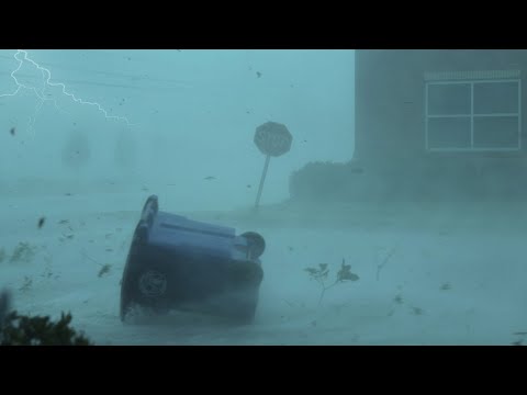 Eliminate Insomnia To Fall Asleep Fast With Hurricane, Heavy Rain And Powerful Thunder Sounds