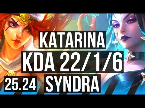 KATARINA vs SYNDRA (MID) | Good KDA: 22/1/6 | EUW Diamond | 25.24