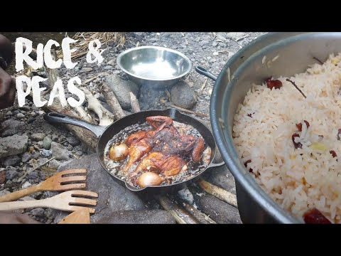 Rice and Peas and Chicken | Jamaica Vlog | Outdoor Cooking