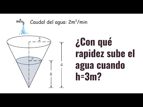 APLICACIONES DEL CÁLCULO DIFERENCIAL. Calcula la rapidez con la que sube el agua