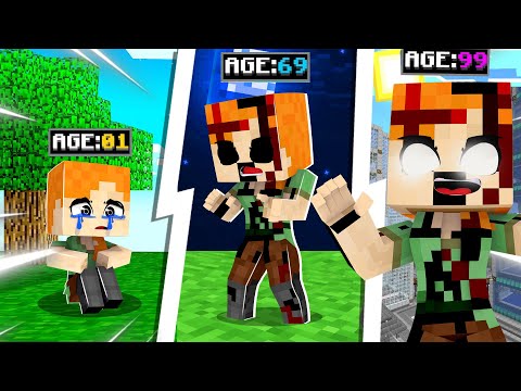 Surviving 99 Years As Giant Alex in Minecraft...