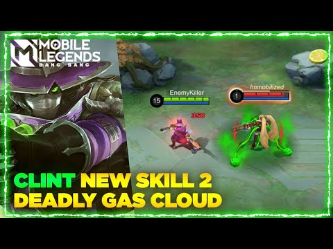 Clint New Skill 2 Deadly Gas Cloud  | Clint New Skill 2 Witch Hunter Gameplay - MLBB