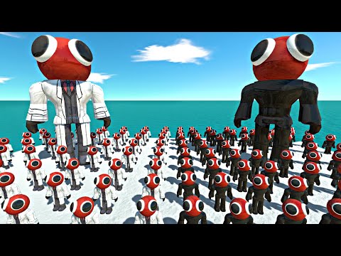 Rainbow Friends Red vs Shadow Itself - Animal Revolt Battle Simulator