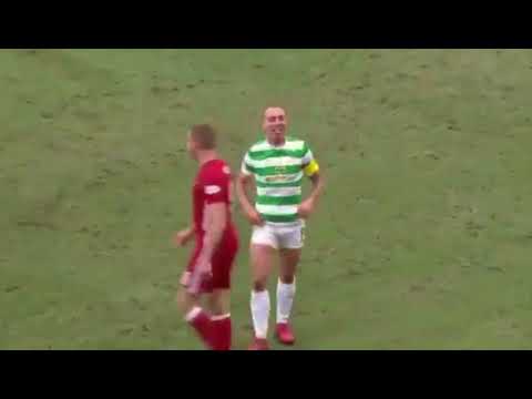 SCOTT BROWN vs ABERDEEN / AMAZING REACTION FOR HARD FOUL /