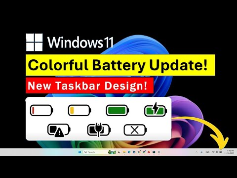 Windows 11’s New Colorful Taskbar Battery Icon | Finally Shows Percentage!