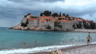 preview picture of video 'Černá Hora 2014 , Sveti Stefan , pláž'
