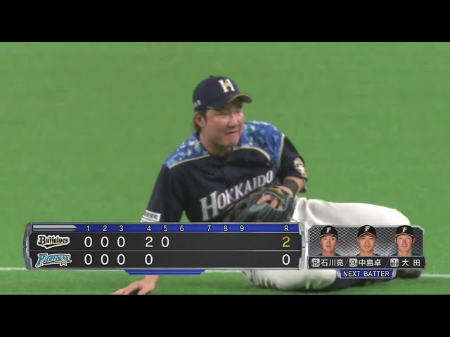 【5回表】ファイターズ・渡邉のダイビングキャッチ!! 2021/4/23 F-B