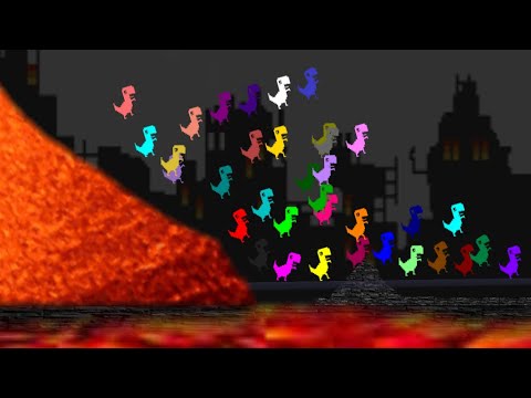 Google Chrome Dinosaur Game Dino Run Escape From the Lava -  T-rex chrome dinosaur - Algodoo