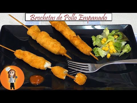 Brochetas de Pollo Empanado | Receta de Cocina en Familia