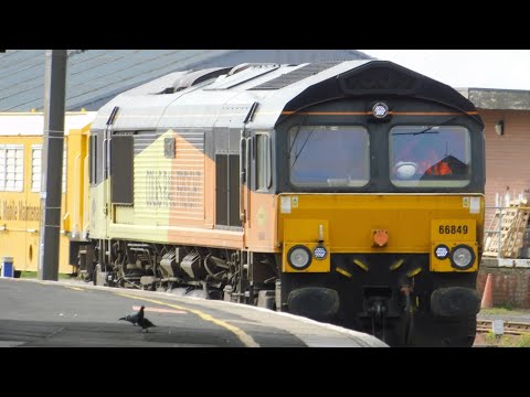 Rare Colas Railfreight 66849 Passes Darlington | 0Z49 Doncaster C.H.S. to Oxwellmains Lafarge